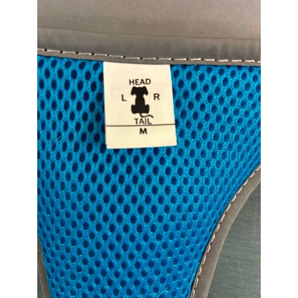 Coastal Dog Harness Medium Blue Excellent Mesh Comfort Wrap Step-In Reflective